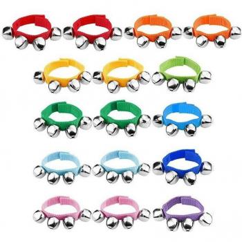 16 Pcs Orff Music Jingle Bell Wrist Instruments