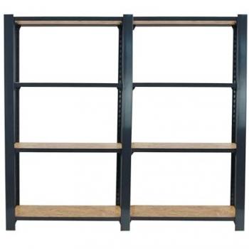 Simonrack Métal Officlick : Étagère à 4 niveaux sans vis (Anthracite + OSB)