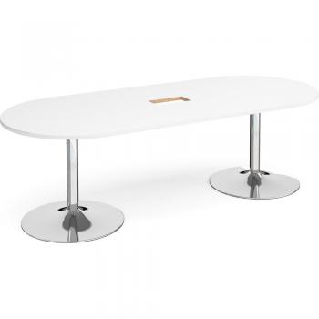 Trumpet Base Radial End Boardroom Table 2400mm x 1000mm