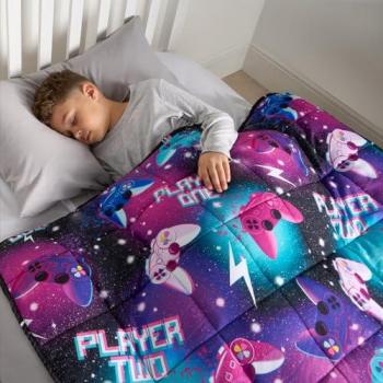OHS 3KG Black Weighted Blanket for Kids Gaming