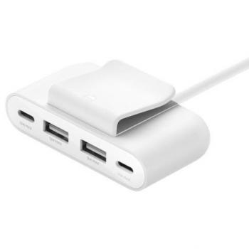 USB‑Hub 4‑port Belkin, 2 USB‑C + 2 USB‑A, 30W, 2 meter snoer