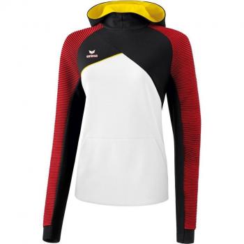 Baumwoll-Polyester Hoodie für Herren, Weiß/schwarz/rot, 3XL