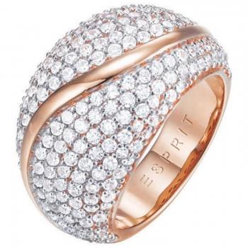 ESPRIT Ring ES-ATROPIA ROSE teilvergoldet Zirkonia transparent Gr. 60
