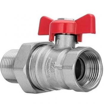 Invena 3/4 inch BSP Water Valve, Female x Male with Flare Nut and Butterfly Handle