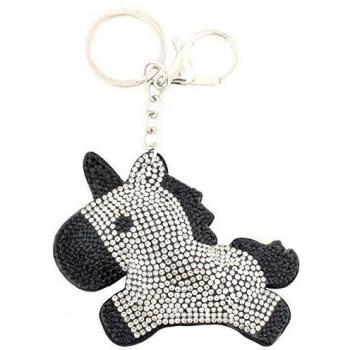 Waldhausen Black Unicorn Pendant Keyring – Silver Finish