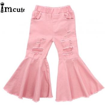 Jeans Évasés Imcute – Pantalon pour Enfants Roses