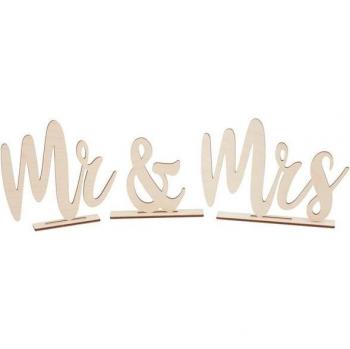 Mr & Mrs Holzschriftzug
