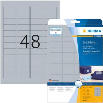 HERMA Etiketten Folie silber 45,7x21,2mm Special A4 LaserCopy VE=1200
