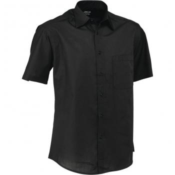 Camicia da uomo nera PULSIVA Riky maniche corte 37/38