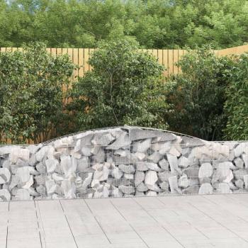 Panier de Mur Gabion Arcé 15 Pcs – 400 × 30 × 60/80 cm, Fer Galvanisé