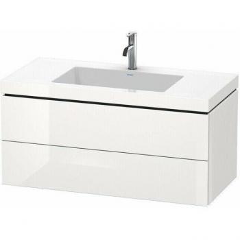 L‑Cube Duravit Vasque LC6928O0707 100 × 48 cm – 2000, 2 Tiroirs, Gris Béton Mat