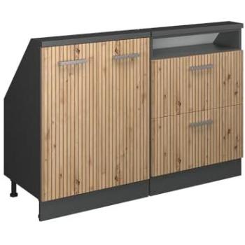 Lot 2 Rion Meubles Rangement Pente, Chêne Artisan Anthracite