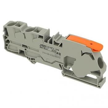 WAGO Push-In Terminal Block, 3-Conductor, CAGE CLAMP® 16 mm², Gray