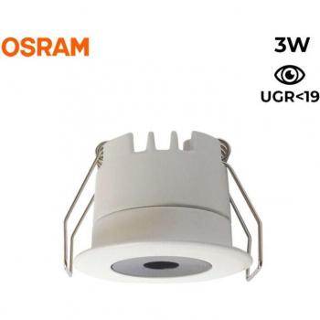 Downlight LED Mini 3W 40mm (Osram, UGR basso, CRI 90)