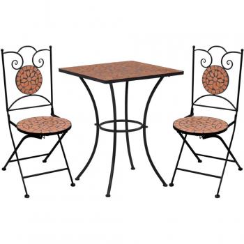 Set de Bistró con Mosaico Terracota Vidaxl