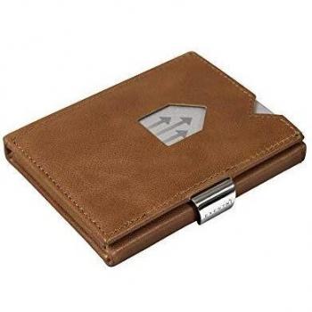 EXENTRI Leder Wallet mit RFID-Schutz und Edelstahl-Clip