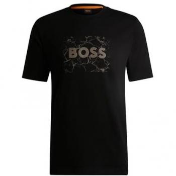 BOSS Orange T-Shirt mit Markenaufdruck in Schwarz, Größe XXXL
