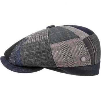 Lierys Blue Patchwork Flat Cap