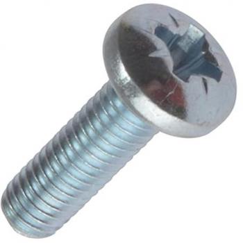 Pozidriv Pan Head Silver Screws, M6 x 40mm, Timco, 6040PPM, Box of 100