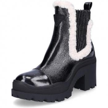 Guess Yvette Fur Trimmed Ankle Boots in Black