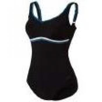 Speedo ContourLuxe Maillot de Bain Femme 1 Pièce Noir/Bleu Sarcelle Nordique/Blanc 2XL
