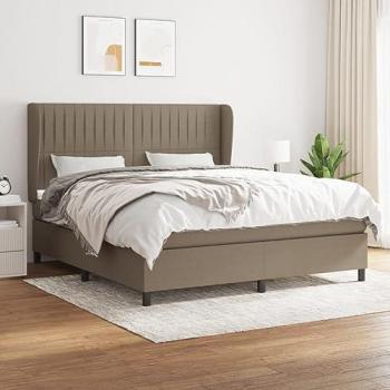 Elegantes Boxspringbett mit Matratze in Taupe 160x200 cm