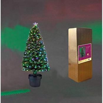 2Ft Fibre Optic LED Pre-Lit Christmas Tree with Berries Balls and Star Topper