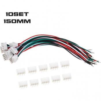 Mini Micro JST XH Connector Plug Set, 2.54mm, 2-Pin, 3-Pin, 4-Pin with 24AWG Wires, 150mm Length