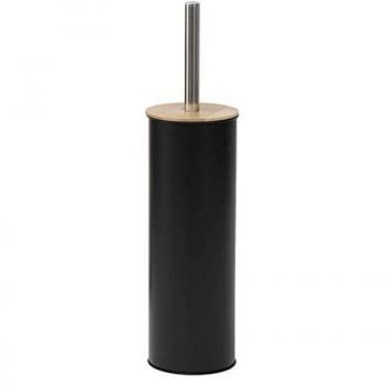 Escobilla de baño de metal y plástico resistente en bambú/blanco