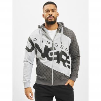 Felpa con Zip Dangerous Dngrs Veli Grey Melange/Nero M