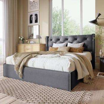 Lit coffre 160x200 Modfu sommier latte métal