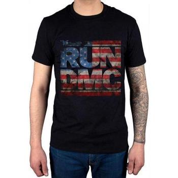 T-shirt Run DMC Noir avec Logo Americana M
