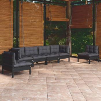 Tessuto cuscino pallet nero 120x80x12 cm
