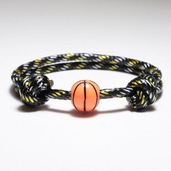 Männer Armband aus Wachsseil mit 5 farbigen Charme-Perlen