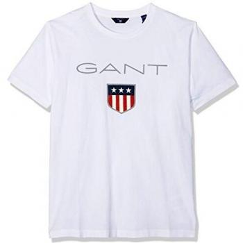 Camiseta GANT para Niños, Logo Escudo, Manga Corta, Blanco
