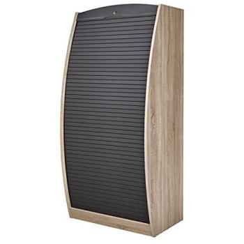 Armoire Informatique « Sérénité » – chêne noir, 6 niches, 80,5 × 59,3 × 171,5 cm