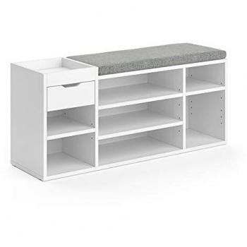 Banc de rangement Eleon, Blanc, 101 x 45 cm