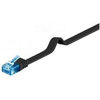 Goobay 96345 CAT 6a Flach-Patchkabel, U/UTP, Schwarz