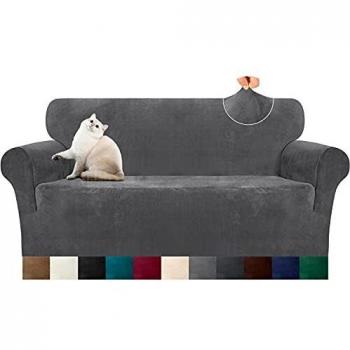 Luxurlife Velvet Plush Couch Cover 4 Seater Ultra Soft Furniture Protector