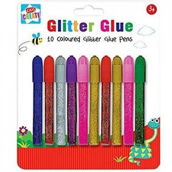 GlamourGlue 10‑Color Assorted Glitter Pens – Kid’s Cardmaking Set