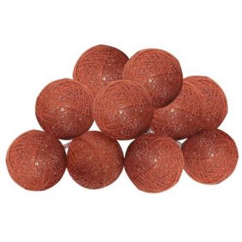 Ghirlanda Luminosa Rosa e Terracotta 10 Palle 165 cm