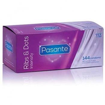 Pasante Intensity Ribs & Dots Vorratspackung 144 Kondome