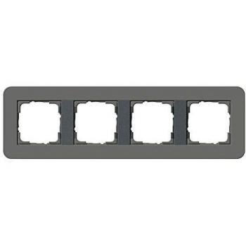 Gira E3 4-voudig Afdekraam Donkergrijs Soft-Touch