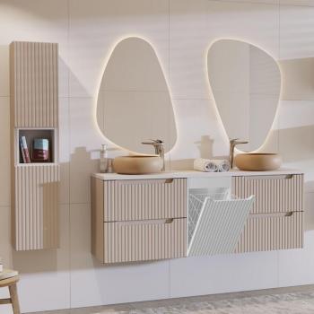 Conjunto de Muebles Riva 160cm con Doble Lavabo y Cesto