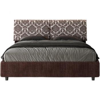 Cama tapizada con contenedor 160x210 Mados Burdeos