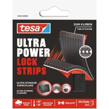 Ultra Power Lock 50×25 mm Klittenband – 2 Stuks Zwart