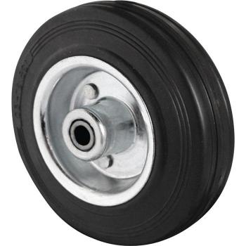 Roue de rechange Ø 200 mm capacité 205 kg caoutchouc plein noir axe Ø 20 mm longueur d'axe 59 mm