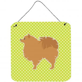Multicolored Pomeranian Checkerboard Door Hanger