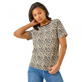 T-shirt à Imprimé Animal Stretch Texturé 44 Nature