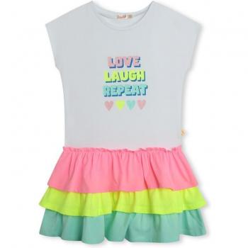 Fille 6A : Robe Billié Blush en Blanc, Manches Courtes